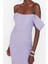 Moda Fit Mezuniyet Balo Finike Dokuma Carmen Yaka Kısa Kol Bodycone Midi Boy Elbise 4