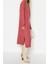 Moda Oversize Casual Günlük Tek Plaka Triko Dik Yaka Uzun Kol Shift Midi Boy Elbise 4