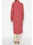 Moda Oversize Casual Günlük Tek Plaka Triko Dik Yaka Uzun Kol Shift Midi Boy Elbise 5