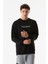 Yazı Kabartmalı Bisiklet Yaka Sweatshirt 1