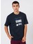 Bisiklet Yaka Baskılı Lacivert Erkek T-Shirt 6dztjs ZJA5Z 1510 2