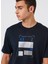 Bisiklet Yaka Baskılı Lacivert Erkek T-Shirt 6dztjs ZJA5Z 1510 4