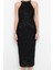 Moda Regular Mezuniyet Balo Payet Örme Halter Yaka Kolsuz Kol Bodycone Midi Elbise 1
