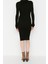 Slim Casual Günlük Fitilli Triko Balıkçı Yaka Uzun Kol Bodycone Mini Boy Elbise 5