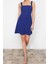 Moda Regular Casual Günlük Finike Dokuma Kare Yaka Askılı Kol A-Line Mini Boy Elbise 3