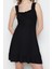 Regular Casual Günlük Polyester Kaşkorse Örme Kare Yaka Kolsuz Kol A-Line Mini Boy Elbise 3