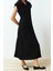 Moda Regular Casual Günlük Aerobin Dokuma Gömlek Yaka Kısa Kol A-Line Maxi Elbise 2
