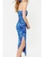 Moda Fit Mezuniyet Balo Tül Örme Carmen Yaka Tek Kol Kol Bodycone Midi Boy Elbise 2