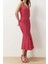 Moda Slim Gündüz Gece Polyester Kaşkorse Örme Kare Yaka Askılı Kol Bodycone Maxi Boy Elbise 2
