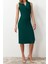 Regular Business Finike Dokuma Kruvaze Kolsuz Kol Bodycone Midi Boy Elbise 4