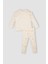 Kız Bebek 2'li Takım Brodeli Sweatshirt Beli Lastikli Çiçekli Alt D4117A524WN 1