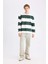 Boxy Fit Bisiklet Yaka Çizgili Sweatshirt A9066AX24AU 2
