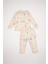 Kız Bebek Pijama Takımı Safari Baskılı Uzun Kollu Üst Beli Lastikli Alt D8289A5NS 5