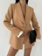 Double Kumaş Taş Detaylı Ceket - Camel 2