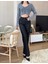 Kaplamalı Siyah Kadın Wide Leg Jean Yüksek Bel Palazzo Likralı Esnek Kot Pantolon JESSİCA-2037 1