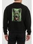 Köpek Baskılı Siyah Kadın Erkek Pamuklu Sweatshirt Cu2 1