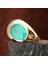Paraiba Tourmaline Altın Kaplama Taşlı Otantik Oval Kadın Gümüş Yüzük 2