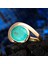 Paraiba Tourmaline Altın Kaplama Taşlı Otantik Oval Kadın Gümüş Yüzük 3