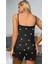Saten Siyah Kalpli Şortlu 2li Saten Kadın Pijama Alt Üst Takımı 5