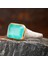 Paraiba Tourmaline Dikdörtgen Taşlı Otantik Kadın Gümüş Yüzük 2