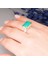 Paraiba Tourmaline Dikdörtgen Taşlı Otantik Kadın Gümüş Yüzük 4