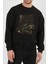 Araba Yarışı Baskılı Siyah Kadın Erkek Pamuklu Sweatshirt Cu8 2