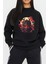Japon Samuray Baskılı Siyah Kadın Erkek Pamuklu Sweatshirt Cu12 1