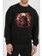 Japon Samuray Baskılı Siyah Kadın Erkek Pamuklu Sweatshirt Cu12 2