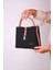 Kadın Omuz Çantası 4 Bölmeli Ayarlanabilir Geniş Askılı 24X20 cm 4002 Lk Siyah Taba Kombin 3