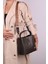 Kadın Omuz Çantası 4 Bölmeli Ayarlanabilir Geniş Askılı 22X20 cm 2055 Galb Kahve Cüzdanlı 5