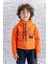 Erkek Çocuk Kapüşonlu Baskılı Sweatshirt - Turuncu 1