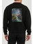 Jesus Sanatsal Baskılı Siyah Kadın Erkek Pamuklu Sweatshirt Cu18 1