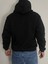 Erkek Kışlık, Pamuklu, Yumuşak, Düz ,kapüşonlu Siyah 3 Iplik Sweatshirt 2