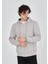 Unisex Tam Fermuarlı Kapşonlu Sweatshirt - Boyalı Gri 1