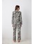 Zebra Gri Gömlek Pantolon Pijama Takımı 5