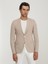 Bej Düz Slim Fit Ceket 2