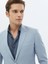 Açık Mavi Düz Slim Fit Ceket 5