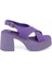Mor Vegan-Tekstil Kadın Sandalet - K24Y1SN67404-T3S 3