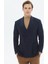 Lacivert Çizgili Modern Fit Örme Ceket 1
