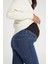 Slim Fit Likralı Hamile Jean Orta Mavi Pantolon 1024 3
