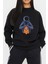 Astronot Kaykay Baskılı Siyah Kadın Erkek Pamuklu Sweatshirt Cu26 1