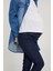 Slim Fit Likralı Hamile Jean Taş Detaylı Koyu Mavi Pantolon 1024 4