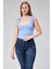 Mavi Sıfır Kol Kare Yaka Dekolteli Çıtçıtlı Bodysuit 3