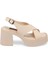 Kahve Vegan-Tekstil Kadın Sandalet - K24Y1Sn67404-T3Q Kahve 3
