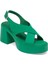 Yeşil Vegan Tekstil Kadın Sandalet - K24Y1SN67404-T3R 1