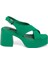 Yeşil Vegan Tekstil Kadın Sandalet - K24Y1SN67404-T3R 3