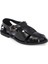 Siyah Deri Kadın Sandalet - K24Y1SN67405-A23 Siyah 1