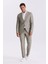Haki Slim Fit Kırlangıç Yaka Çift Yırtmaçlı %100 Keten Spor Takım Elbise 1