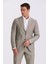 Haki Slim Fit Kırlangıç Yaka Çift Yırtmaçlı %100 Keten Spor Takım Elbise 2