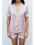 Amoureux Saten Gül Kurusu Kısa Pijama Takımı 4